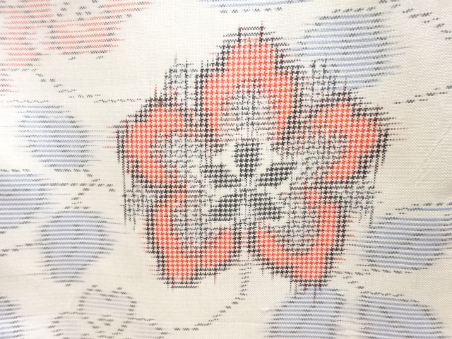 JAPANESE KIMONO / ANTIQUE KIMONO ENSEMBLE / SILK / DORO OSHIMA TSUMUGI / WOVEN FLOWER